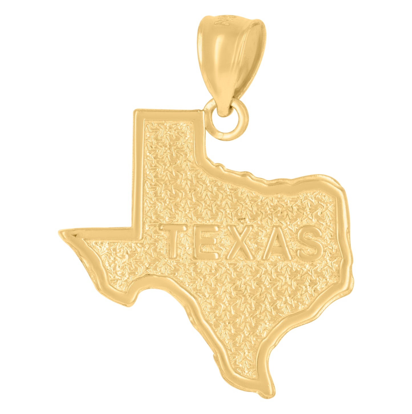 10K Yellow Gold Textured State Map Charm Pendant
