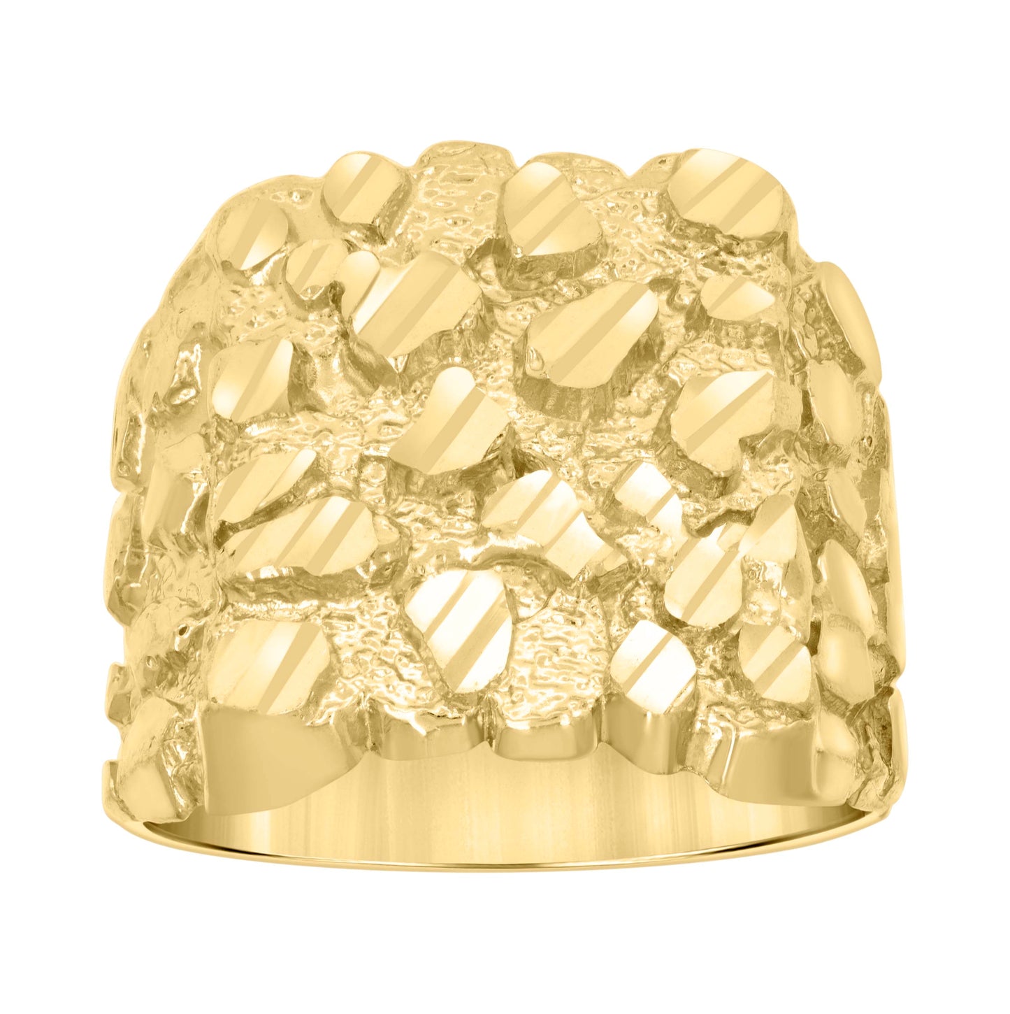 10K Yellow Gold Mens Nugget Fashion Ring