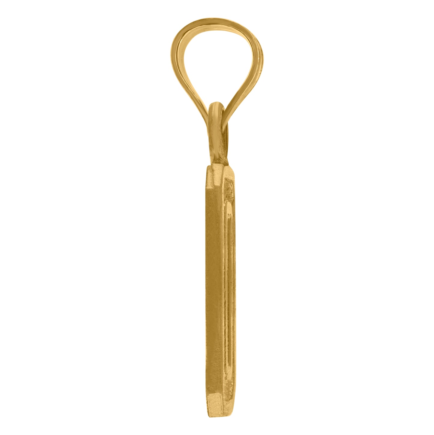 10K Yellow Gold Unisex Textured Number Charm Pendant