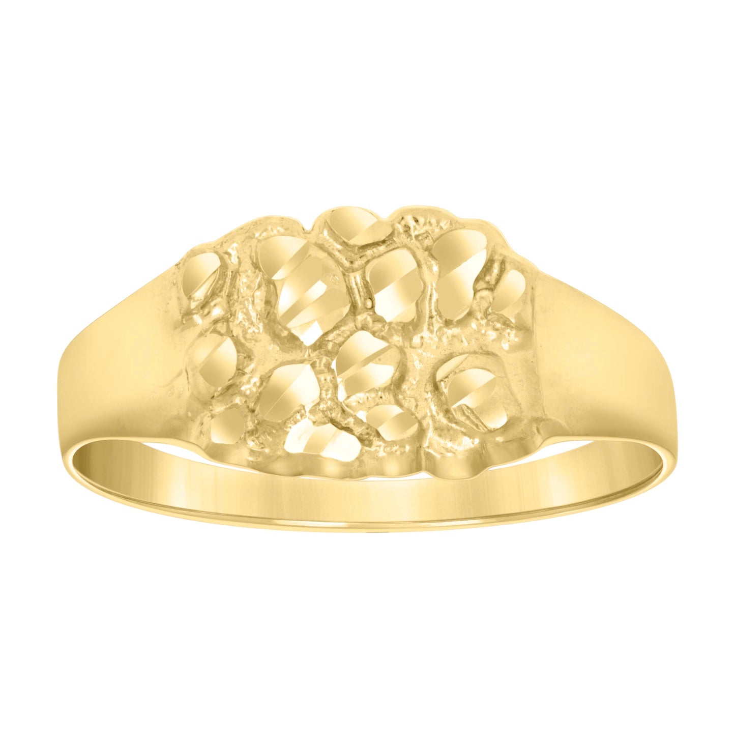 10K Yellow Gold Mens Nugget Fashion Ring