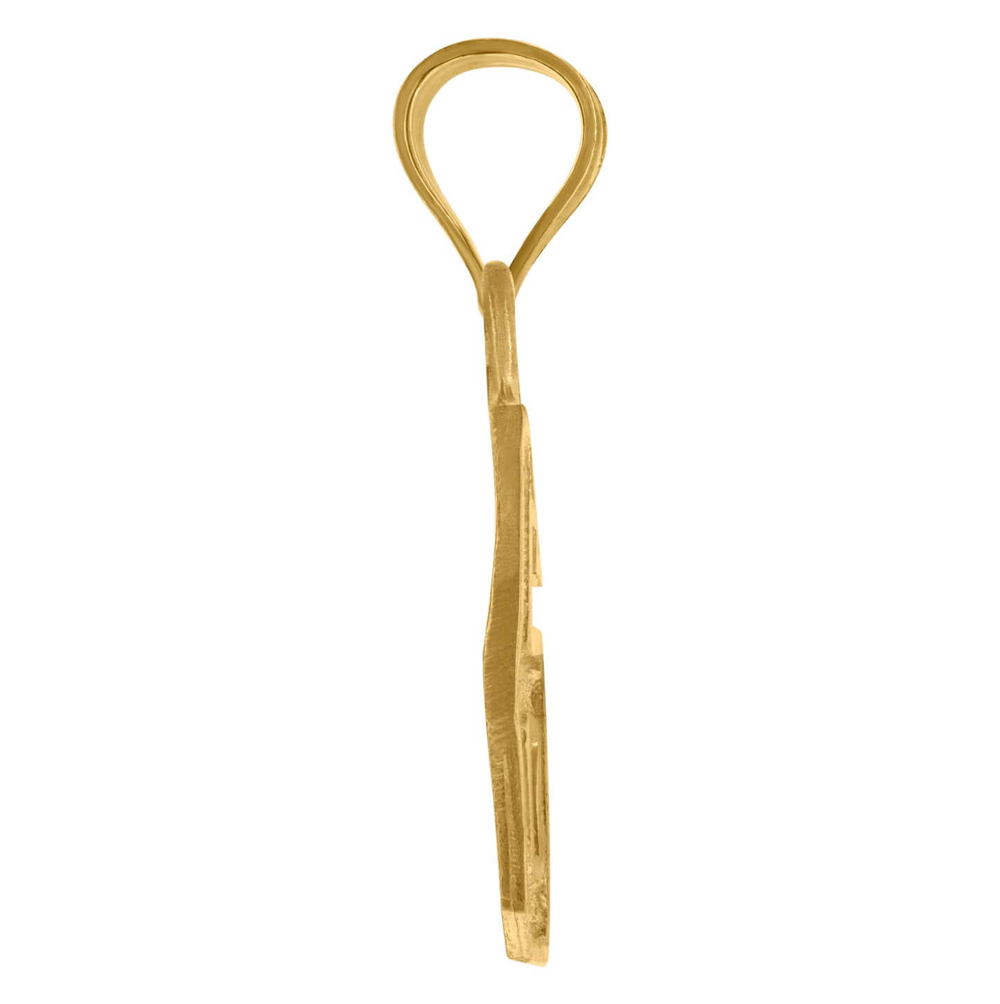 10K Yellow Gold Unisex Textured Number Charm Pendant