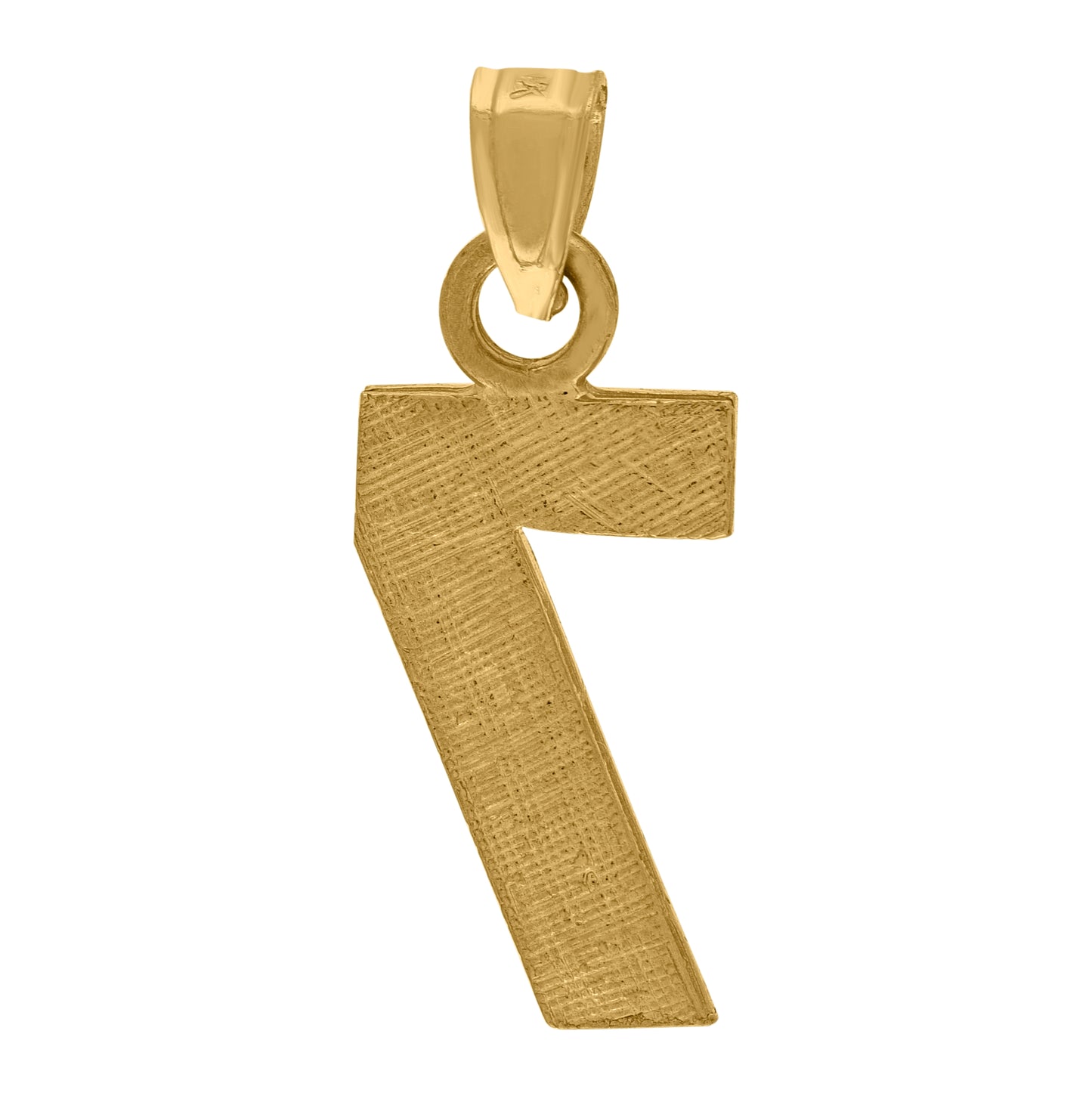 10K Yellow Gold Unisex Textured Number Charm Pendant