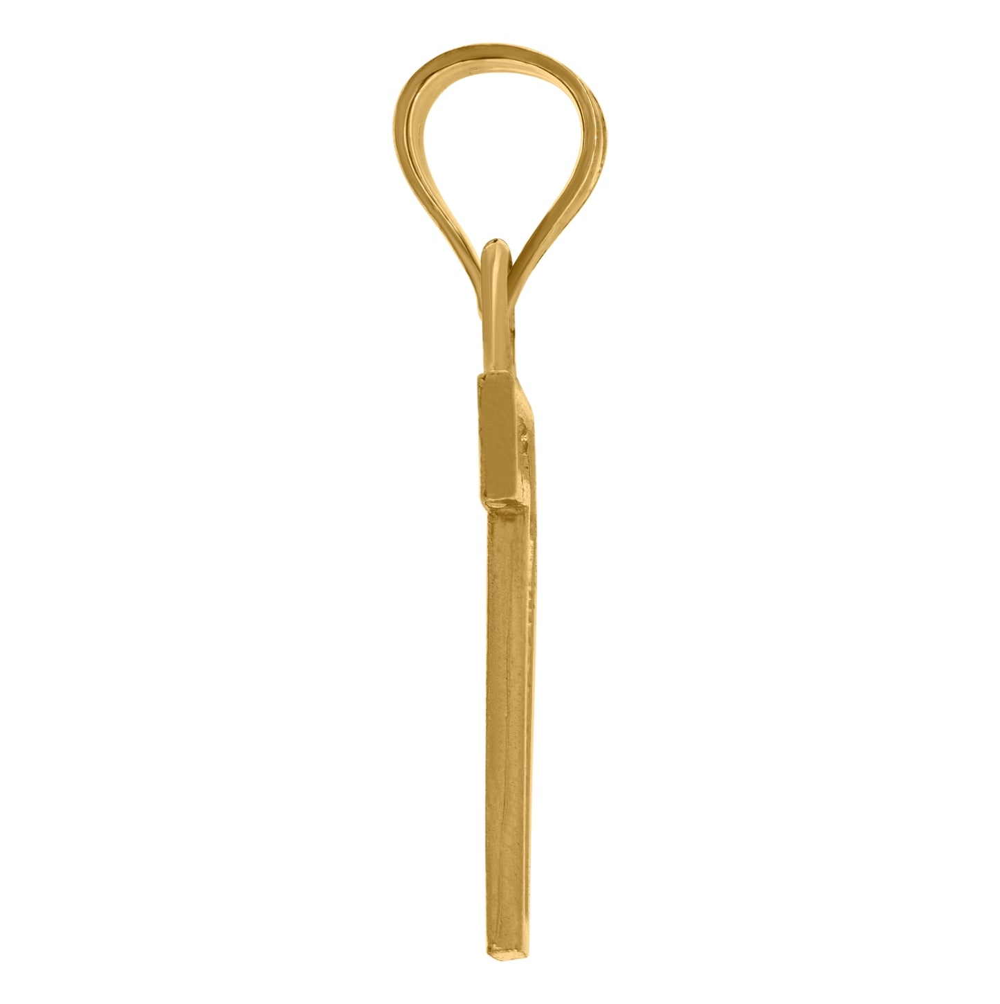 10K Yellow Gold Unisex Textured Number Charm Pendant