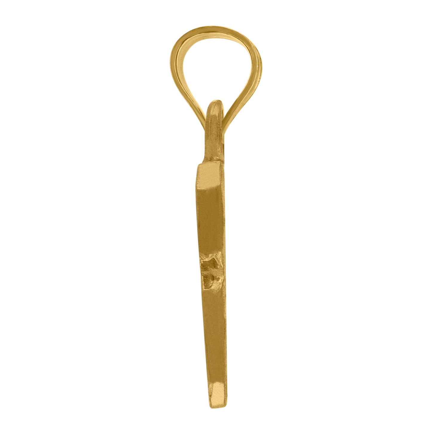 10K Yellow Gold Unisex Textured Number Charm Pendant