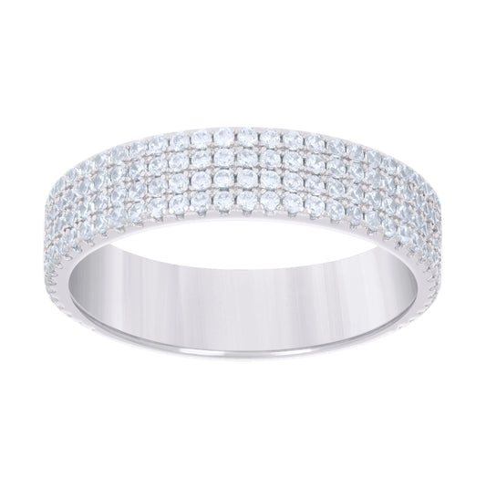 Sterling Silver Mens 1.3ct Moissanite Fashion Bridal Anniversary Engagement Wedding Band Ring