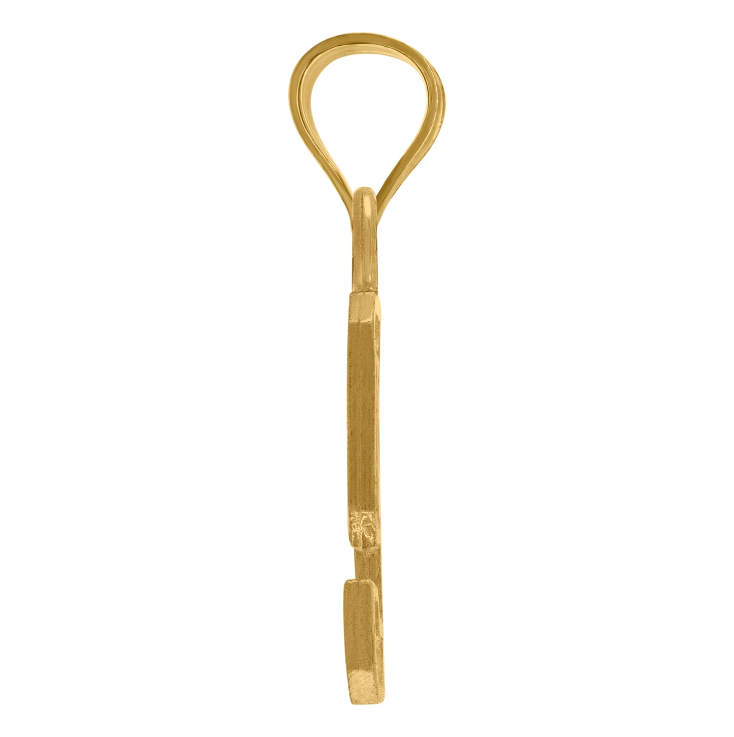 10K Yellow Gold Unisex Textured Number Charm Pendant
