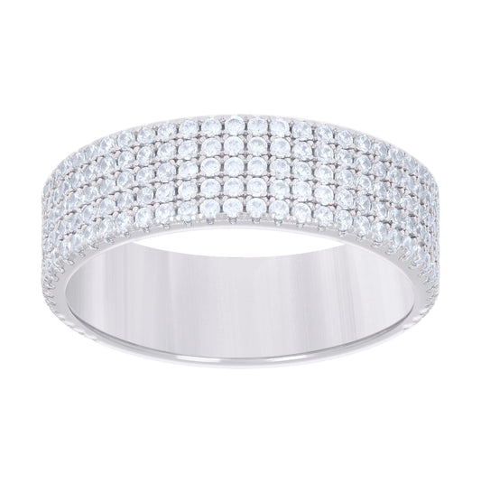 Sterling Silver Men's Moissanite Fashion Bridal Anniversary Engagement Wedding Band Ring