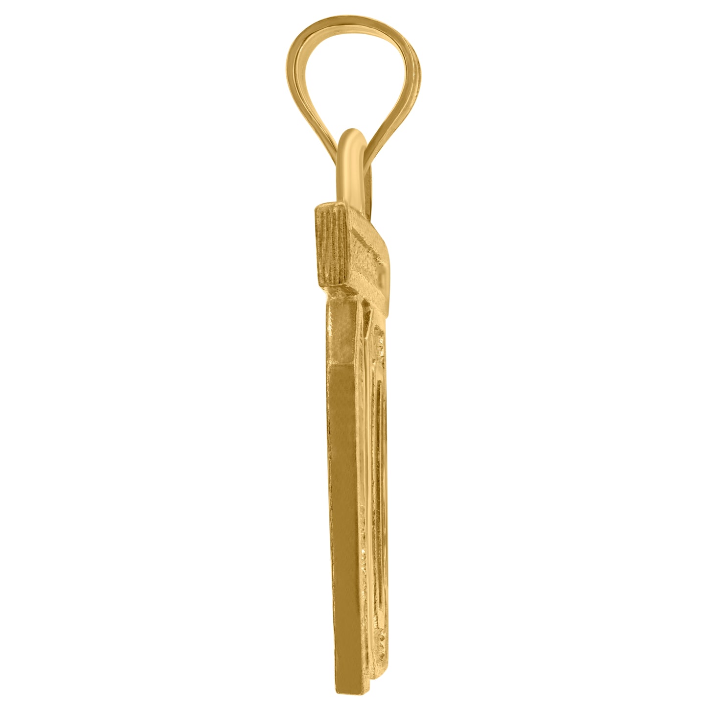 10K Yellow Gold Unisex Textured Number Charm Pendant