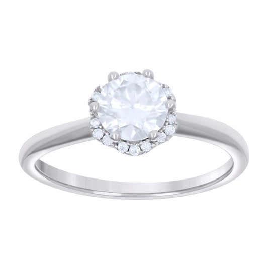 Sterling Silver Womens 1.13ct Moissanite Fashion Bridal Anniversary Engagement Wedding Ring