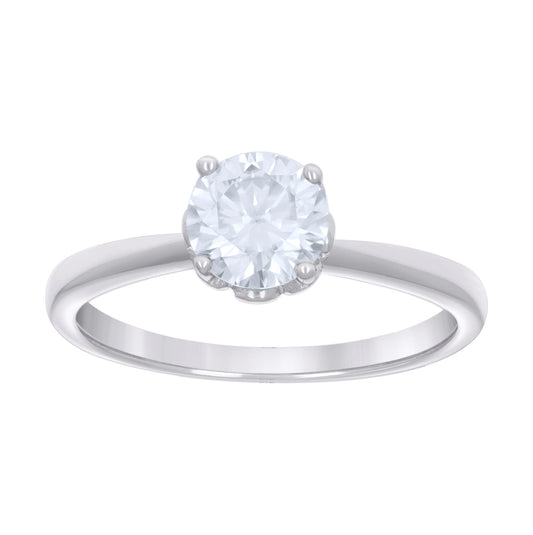 Sterling Silver Womens 1.06ct Moissanite Solitaire Bridal Anniversary Engagement Wedding Ring