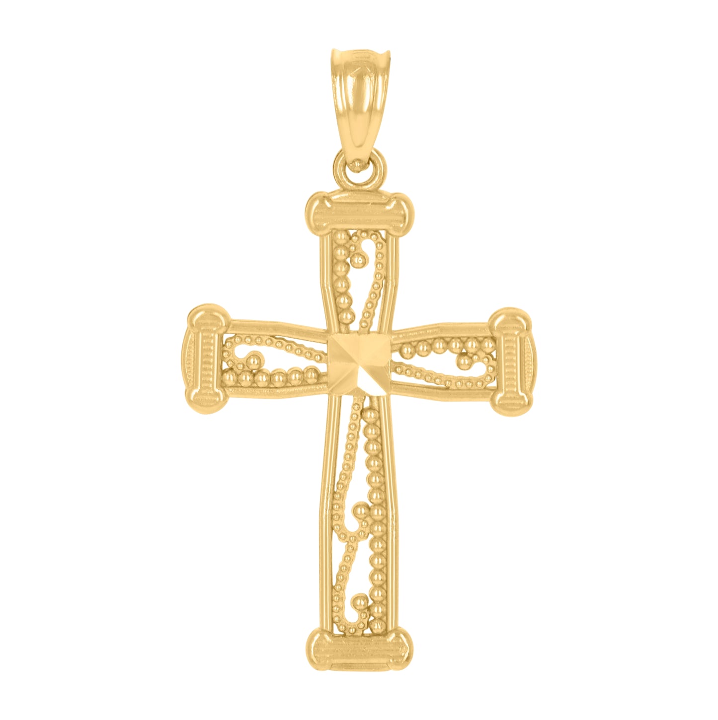 10K Two-Tone Gold Womens Mens Unisex Cross Religious Pendant