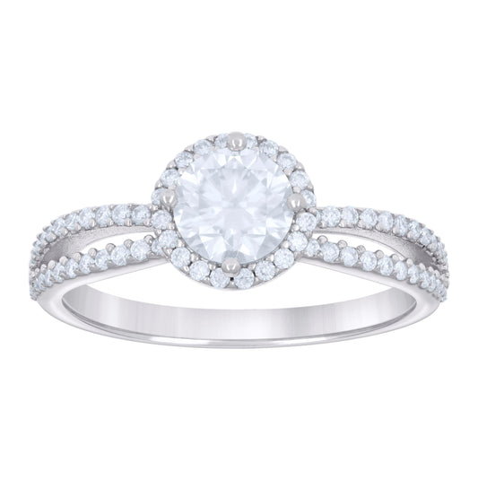 Sterling Silver Womens 1.35ct Moissanite Bridal Anniversary Engagement Wedding Ring