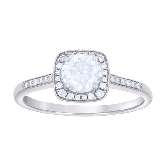 Sterling Silver Womens 1.26ct Moissanite Fashion Bridal Anniversary Engagement Wedding Ring