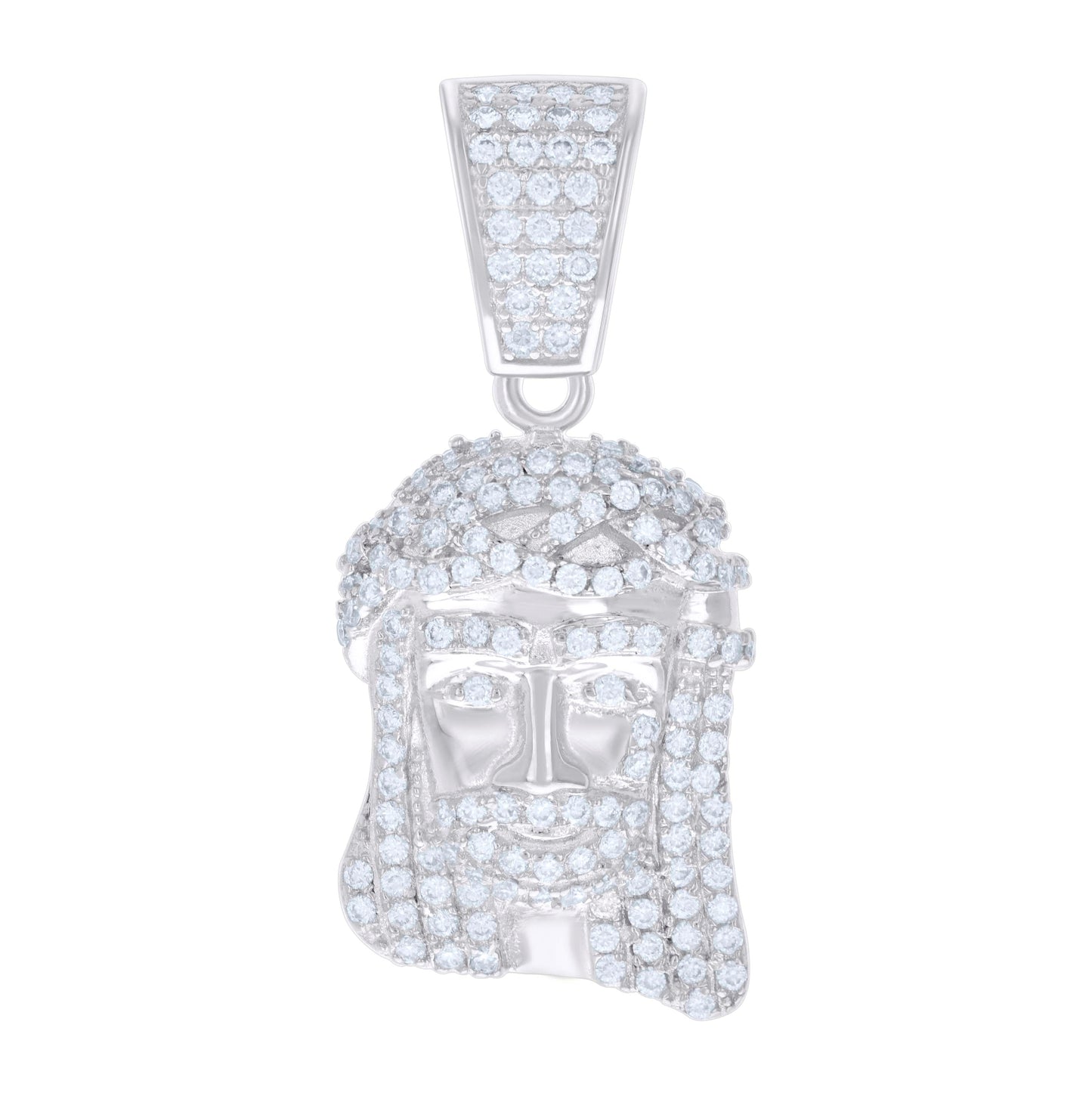 Sterling Silver Mens 0.66 Cttw Moissanite Jesus Religious Charm Pendant