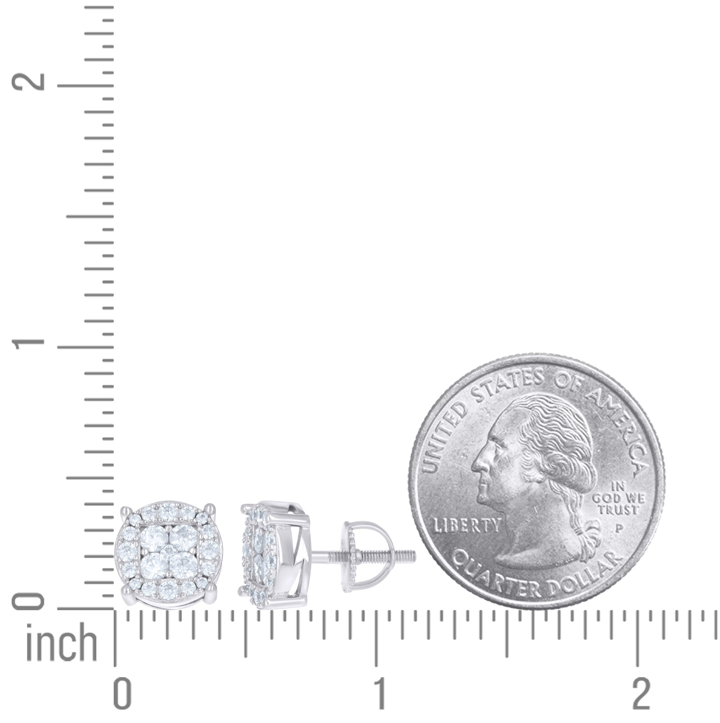 Sterling Silver Womens Cubic-Zirconia Fashion Stud Earrings