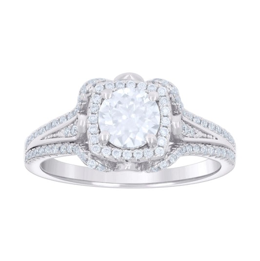 Sterling Silver Womens Cubic-Zirconia Fashion Bridal Anniversary Engagement Wedding Ring Sizes 5 - 8