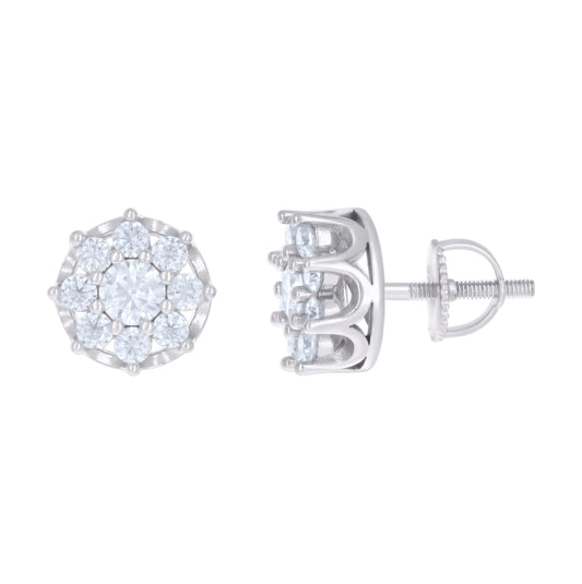 Sterling Silver Or Yellow-tone Womens 1.97ct Moissanite Fashion Stud Earrings