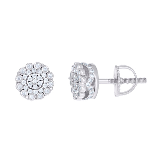 Sterling Silver Or Yellow-tone Womens 0.62ct Moissanite Flower Fashion Stud Earrings