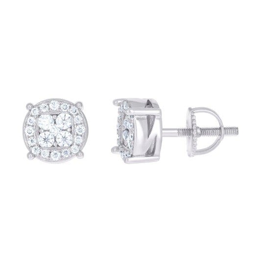 Sterling Silver Or Yellow-tone Womens 0.51ct Moissanite Fashion Stud Earrings