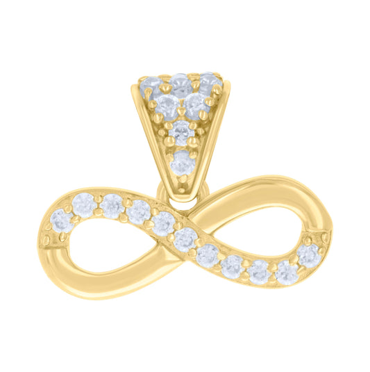14K Yellow Gold Womens Cubic-Zirconia Infinity Love Charm Pendant