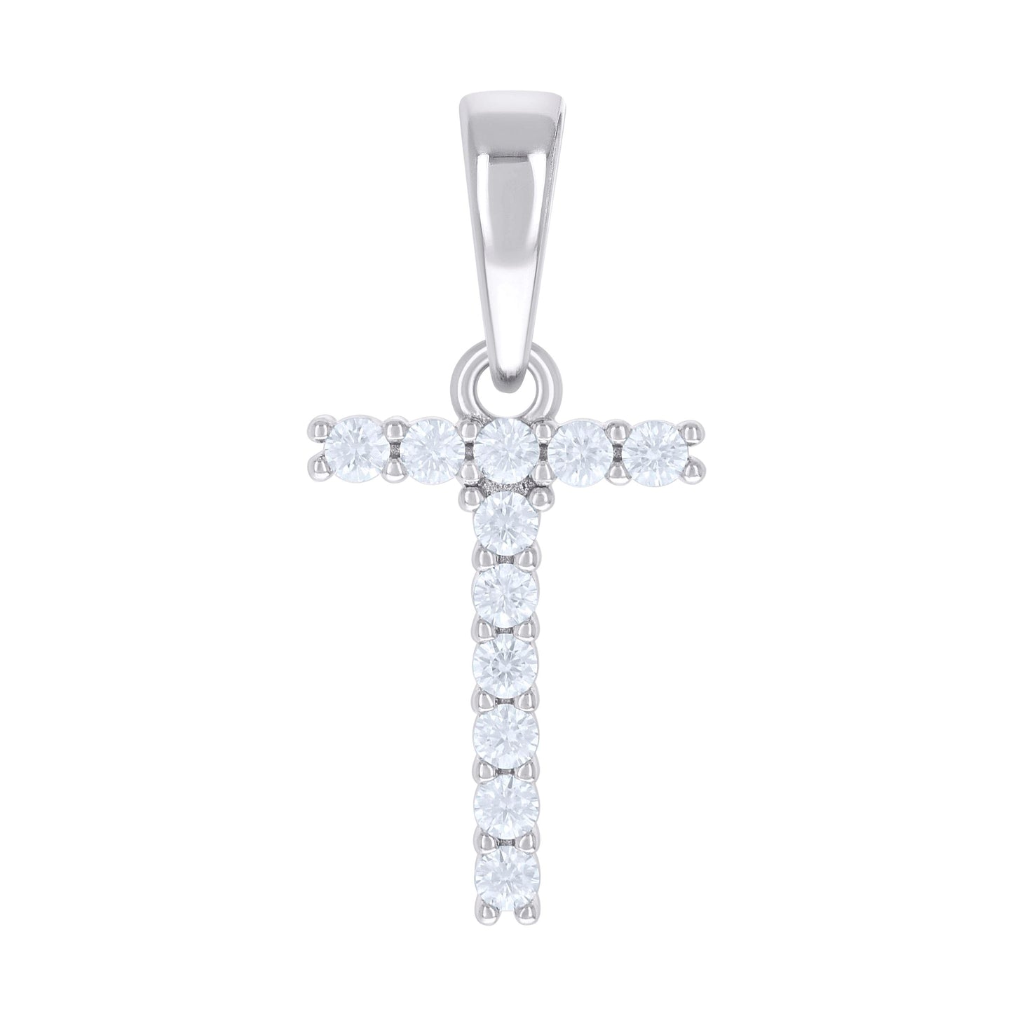 Sterling Silver Unisex Moissanite Initial Alphabet Charm Pendant
