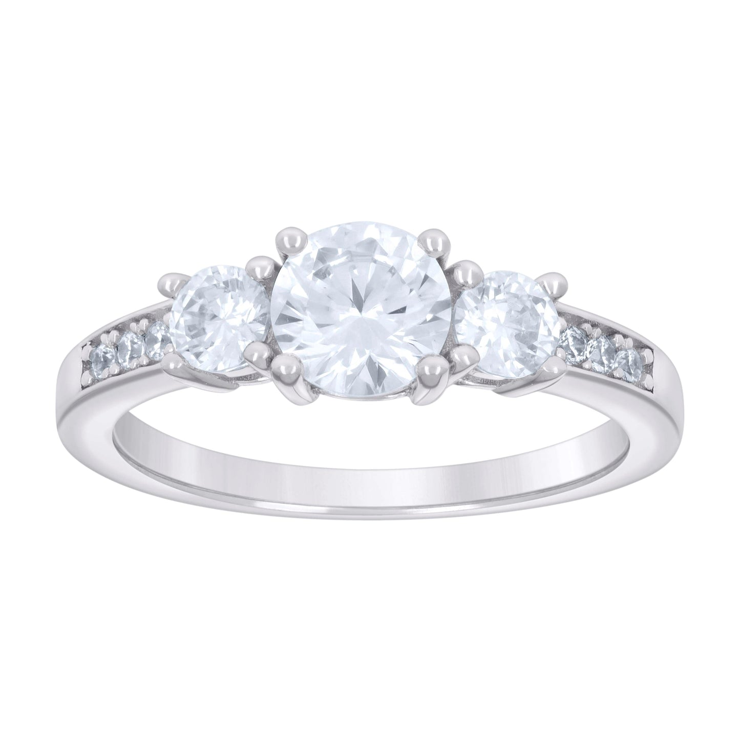 Sterling Silver Womens Cubic-Zirconia Bridal Anniversary Engagement Wedding Ring Sizes 5 - 9