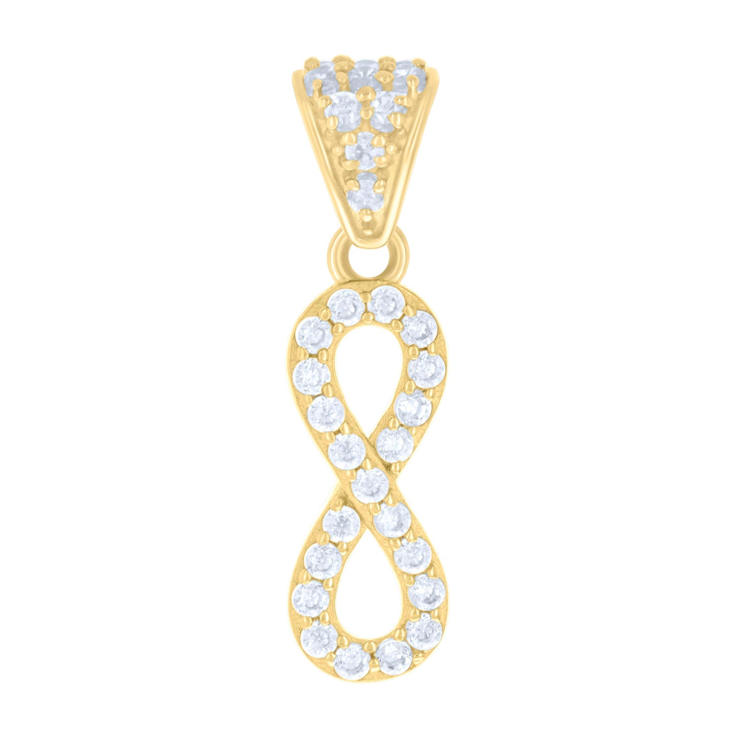 14K Yellow Gold Womens Cubic-Zirconia Infinity Love Charm Pendant