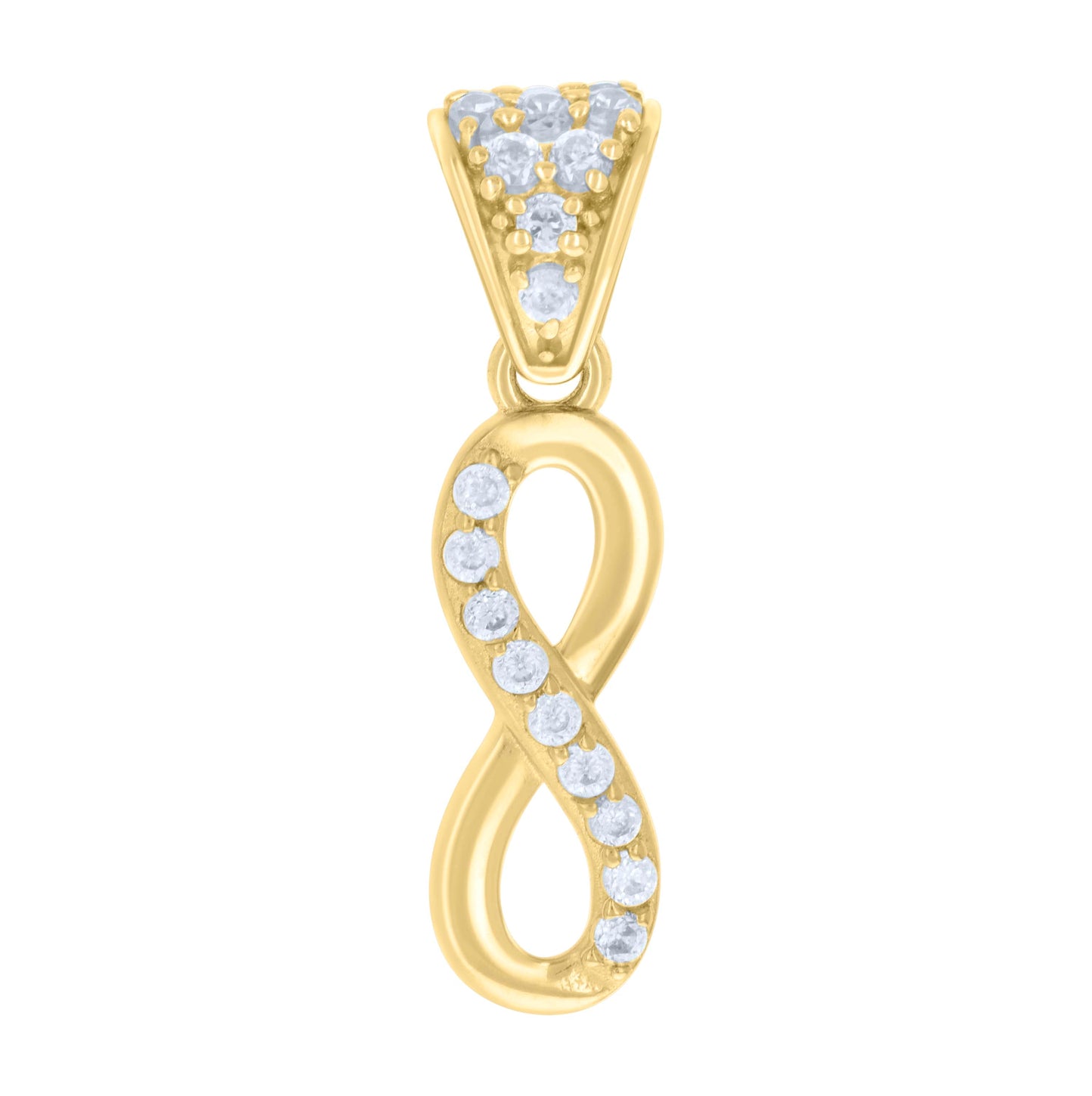 14K Yellow Gold Womens Cubic-Zirconia Infinity Love Charm Pendant