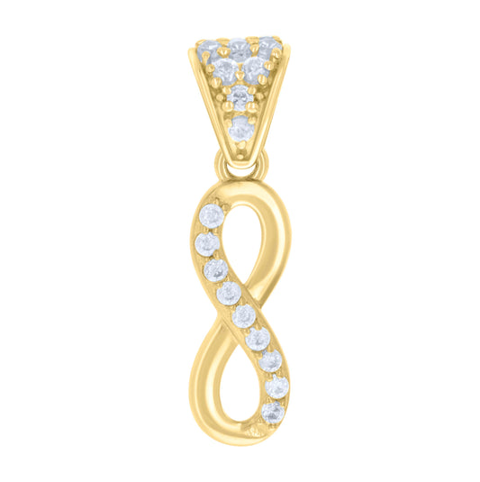 14K Yellow Gold Womens Cubic-Zirconia Infinity Love Charm Pendant