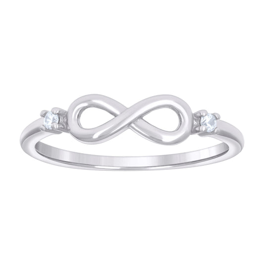 Sterling Silver Women's Cubic-Zirconia Infinity Love Bridal Anniversary Wedding Engagement Band Ring