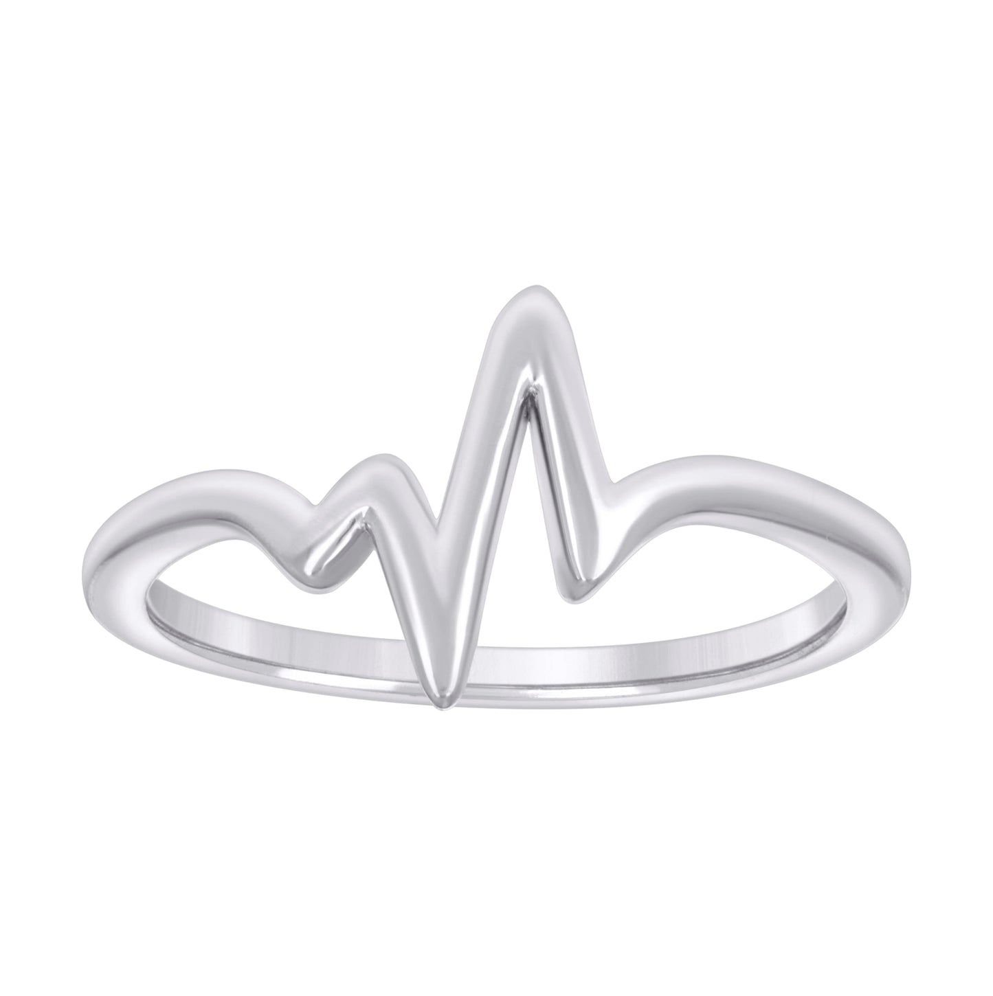Sterling Silver Womens Heartbeats Bridal Anniversary Wedding Engagement Band Ring