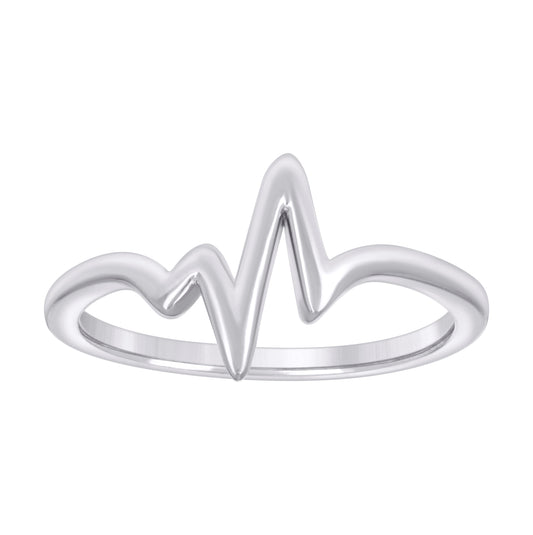 Sterling Silver Womens Heartbeats Bridal Anniversary Wedding Engagement Band Ring