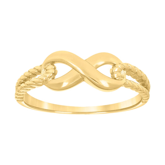 Sterling Silver Yellow-tone Womens Infinity Love Bridal Anniversary Wedding Engagement Band Ring