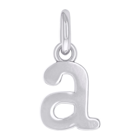 Sterling Silver Unisex Initial Small Alphabet Charm Pendant