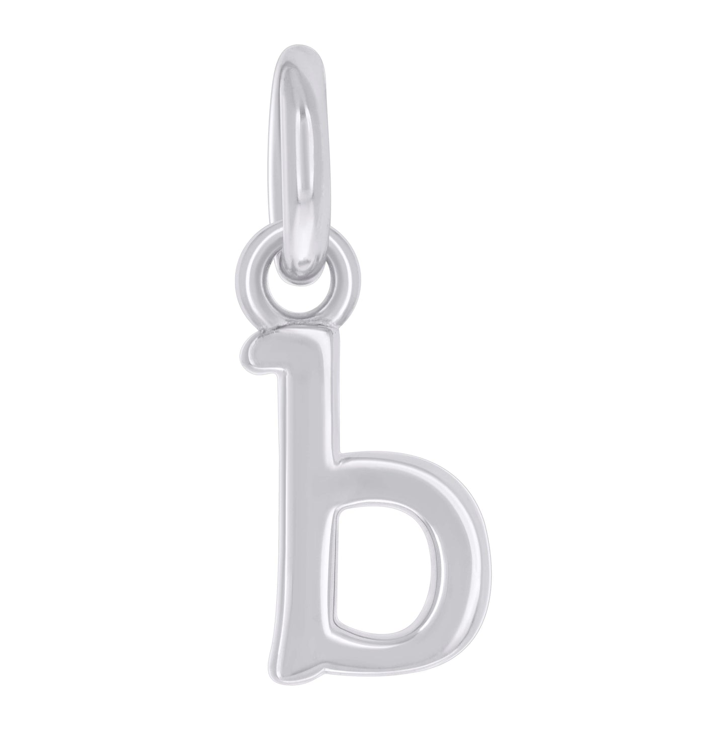 Sterling Silver Unisex Initial Small Alphabet Charm Pendant