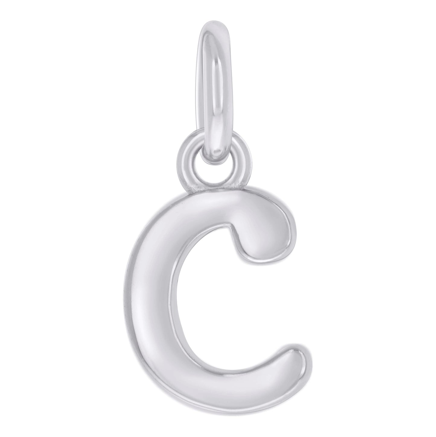 Sterling Silver Unisex Initial Small Alphabet Charm Pendant