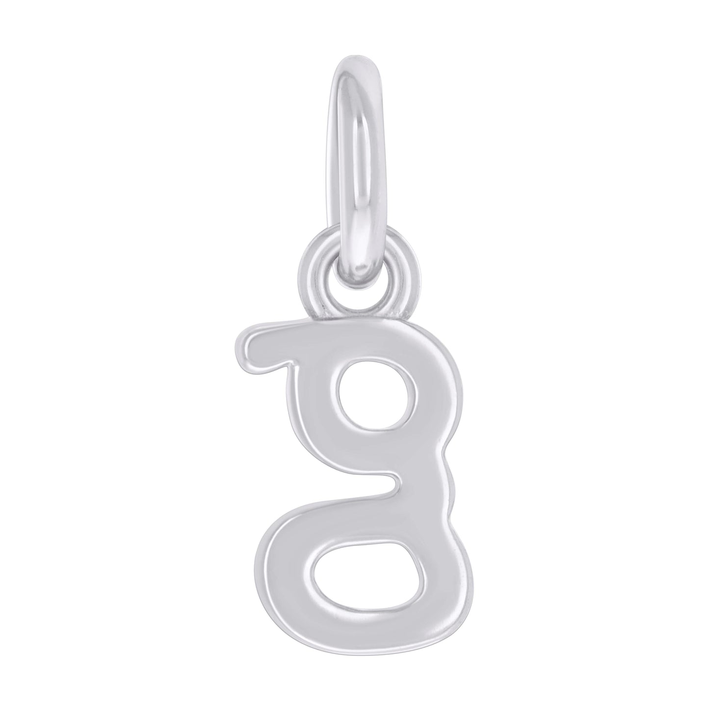 Sterling Silver Unisex Initial Small Alphabet Charm Pendant