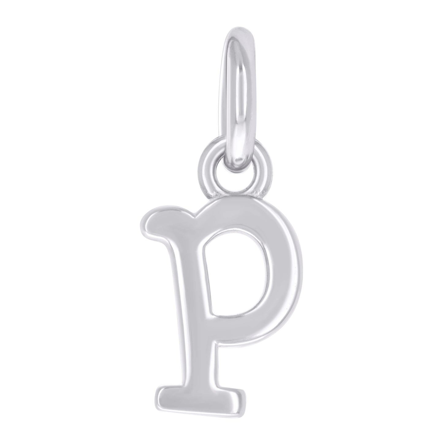 Sterling Silver Unisex Initial Small Alphabet Charm Pendant
