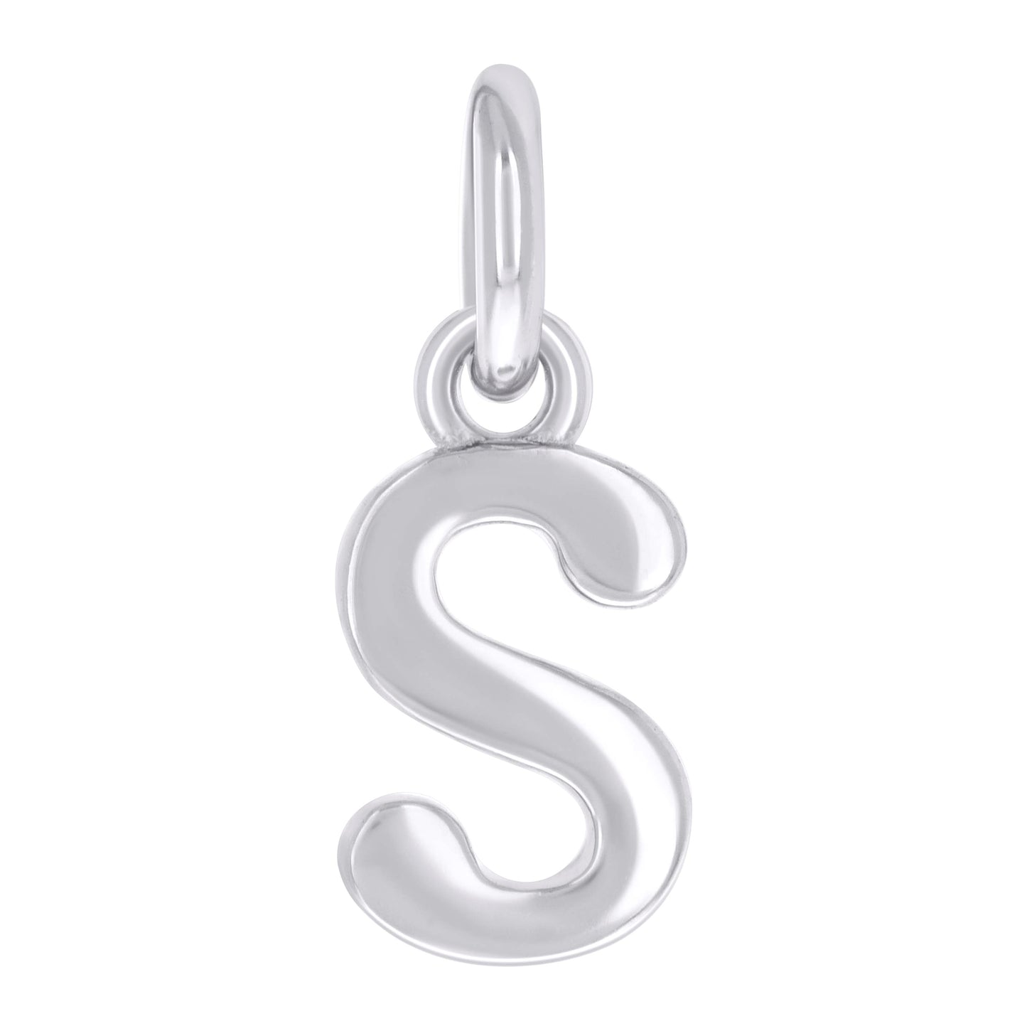 Sterling Silver Unisex Initial Small Alphabet Charm Pendant