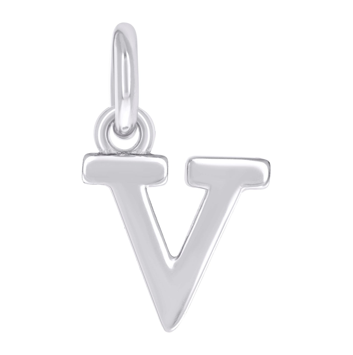 Sterling Silver Unisex Initial Small Alphabet Charm Pendant