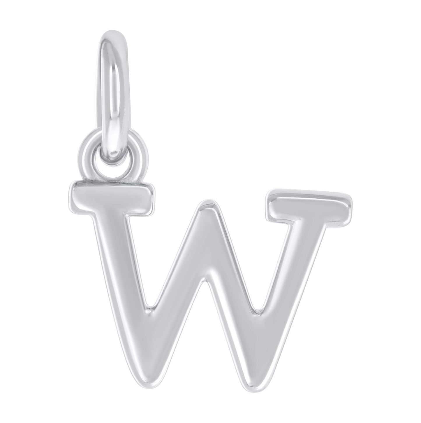 Sterling Silver Unisex Initial Small Alphabet Charm Pendant