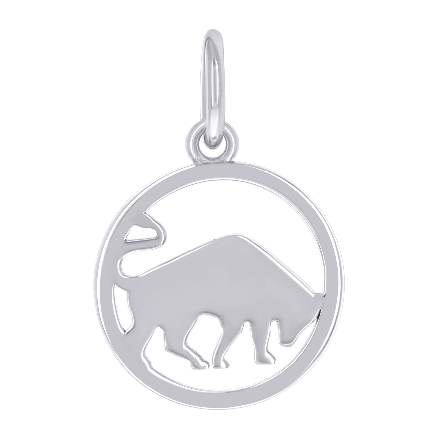 Sterling Silver Unisex Taurus Zodiac Sign Charm Pendant
