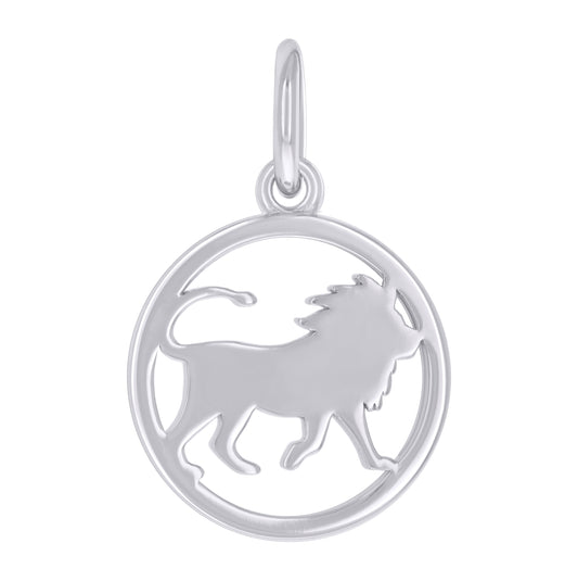 Sterling Silver Unisex Leo Zodiac Sign Charm Pendant