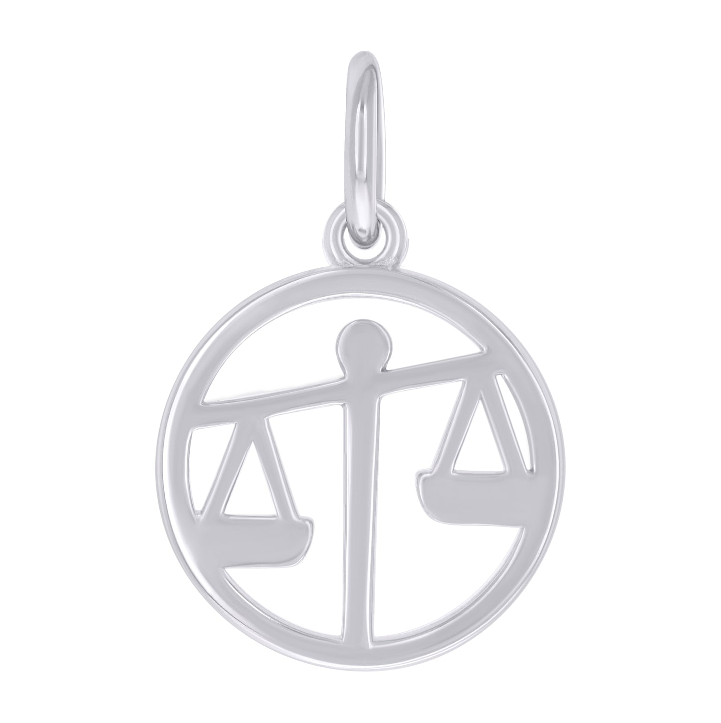 Sterling Silver Unisex Libra Zodiac Sign Charm Pendant