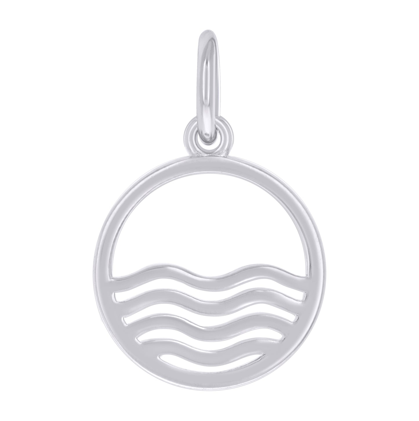 Sterling Silver Unisex Aquarius Zodiac Sign Charm Pendant