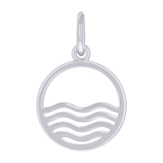 Sterling Silver Unisex Aquarius Zodiac Sign Charm Pendant