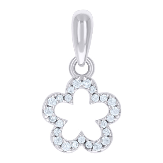 Sterling Silver Womens Cubic-Zirconia Star Fashion Charm Pendant