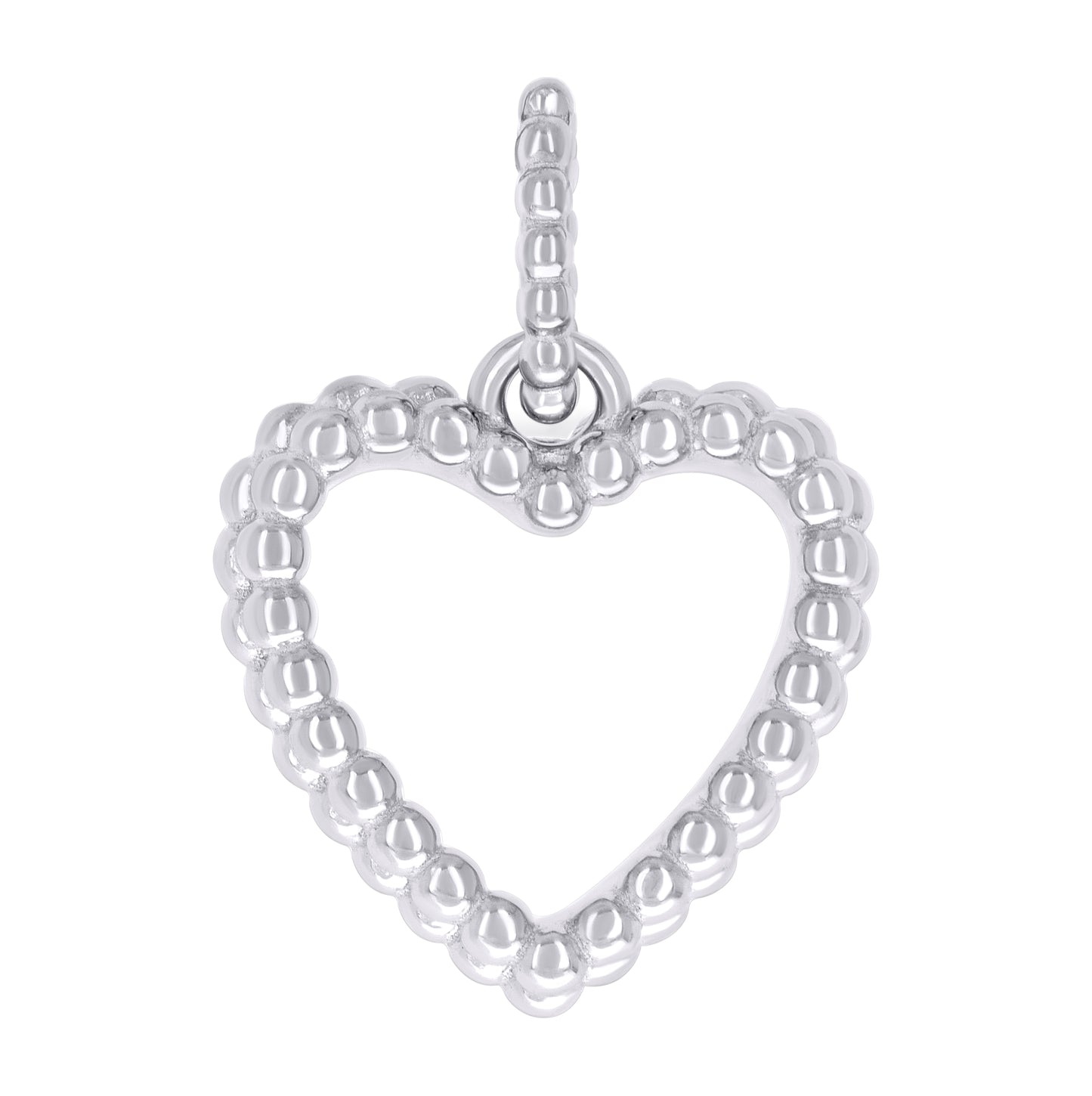 Sterling Silver Womens Double Heart Charm Pendant
