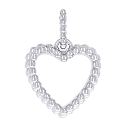 Sterling Silver Womens Double Heart Charm Pendant