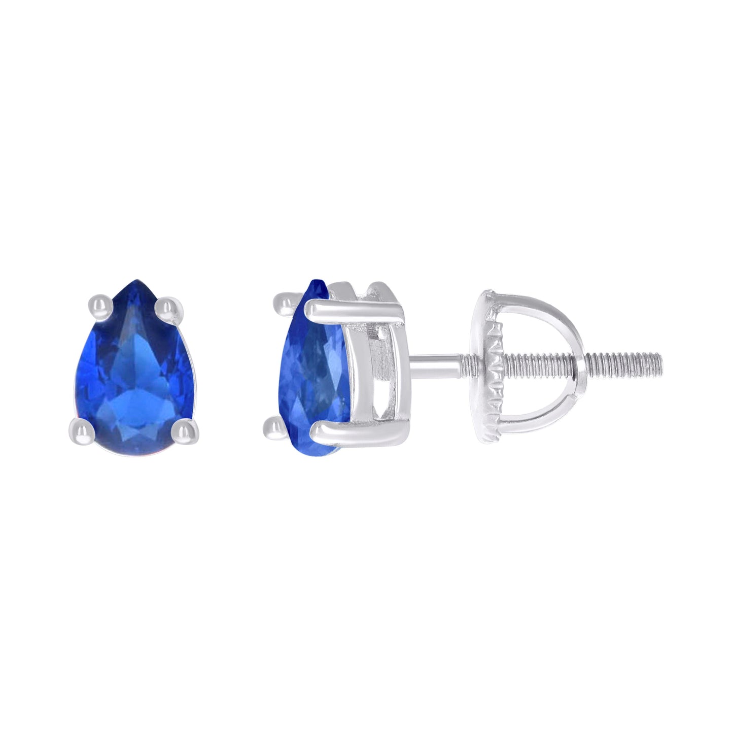 Sterling Silver Womens Pear Cubic-Zirconia Tear Drop Stud Earrings